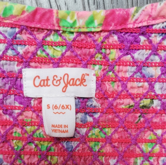 6-6X CAT & JACK FLORAL SUN DRESS EUC  - Picture 3 of 7